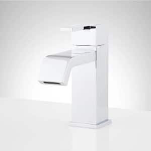 Rigi Single Handle Mid Arc Single Hole Bathroom Faucet with Deckplate Included and Drain Kit Included in Chrome