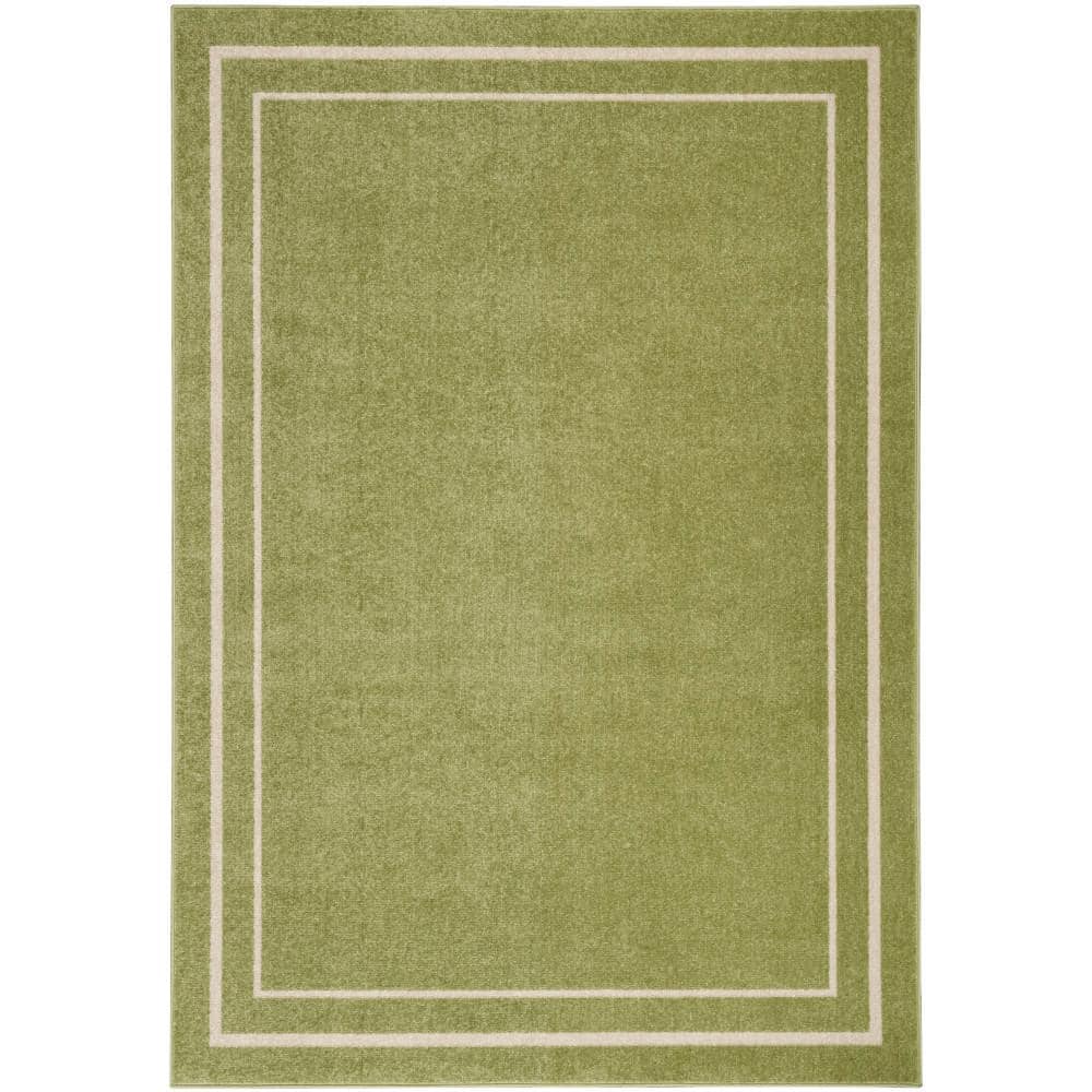 Green Ivory Reversible Synthetic 8x10 Area Rug
