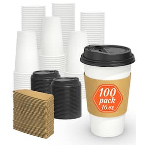Numhew 16 oz. Clear Neutral Plastic Disposable Beverage Mugs (Set of 100)  with Lids and Straws, Food Safe Leak Free for Drinks B5S7B3I6 - The Home  Depot