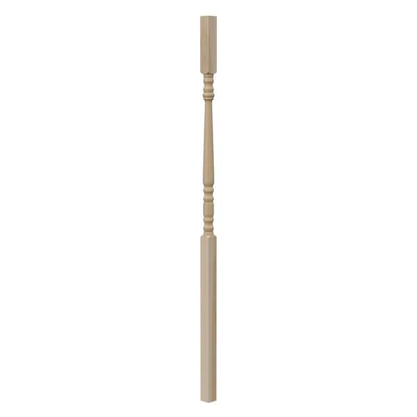 EVERMARK Stair Parts 41 in. x 1-1/4 in. 5205 Unfinished Poplar Square Top Wood Baluster for Stair Remodel