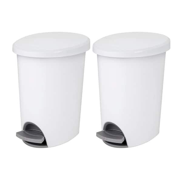 2.6 Gal. Wastebasket with Lid and Base, 2-Pack