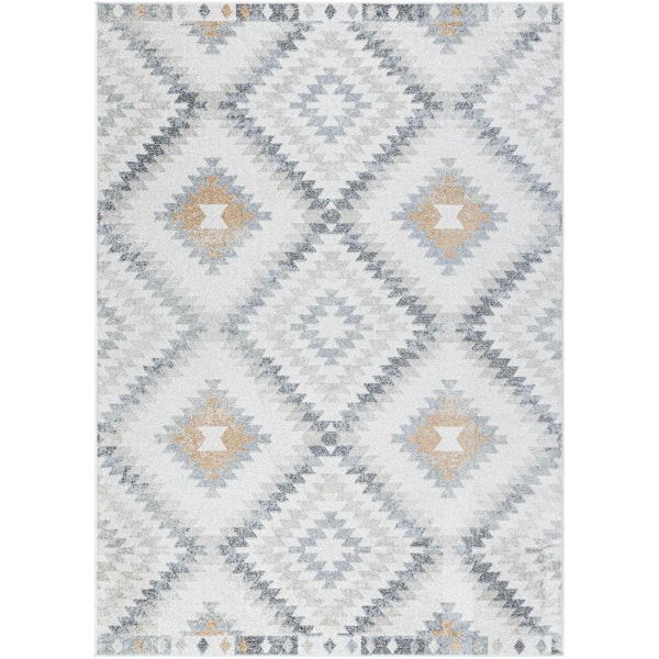Livabliss Harput Medium Gray/Beige Rustic 8 ft. x 10 ft. Indoor Area Rug