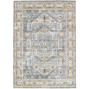 Washable Phillip Grey/Beige 5 ft. x 7 ft. Abstract Rectangle Area Rug