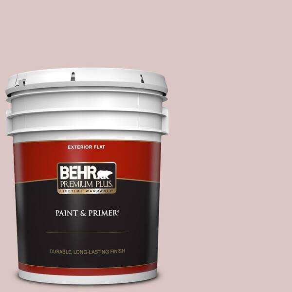 BEHR PREMIUM PLUS 5 gal. #130E-2 Fairview Taupe Flat Exterior Paint & Primer