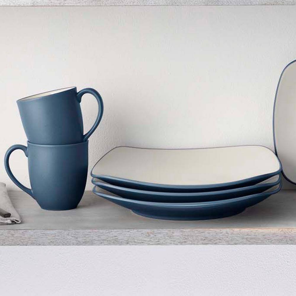 Blue Ceramic 12 oz. Microwave Safe Mug Set