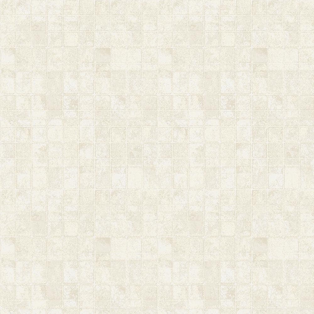 Metallic FX Cream Geometric Tile Effect Non-Woven Paper Wallpaper
