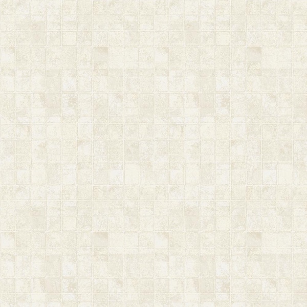 Metallic FX Cream Geometric Tile Effect Non-Woven Paper Wallpaper ...