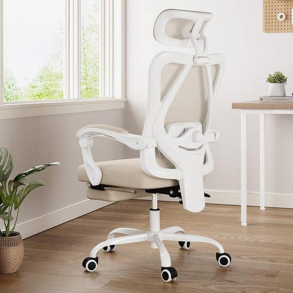 Lirago Mesh Adjustable Height Ergonomic Task Chair in Khaki with 