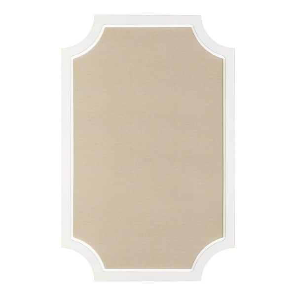 Kate and Laurel Hogan 36 in. x 24 in. White Wooden Framed Fabric Pinboard Memo Board