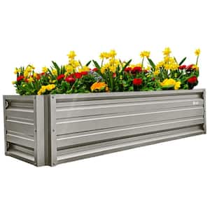 24 inch by 72 inch Rectangle Ash Grey Metal Planter Box
