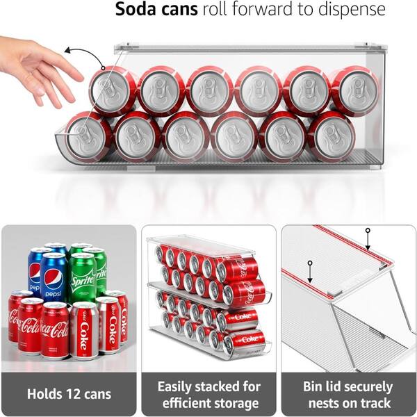 Sorbus 2-Pack Clear Plastic Stackable Dispenser Holds 12 Cans Can