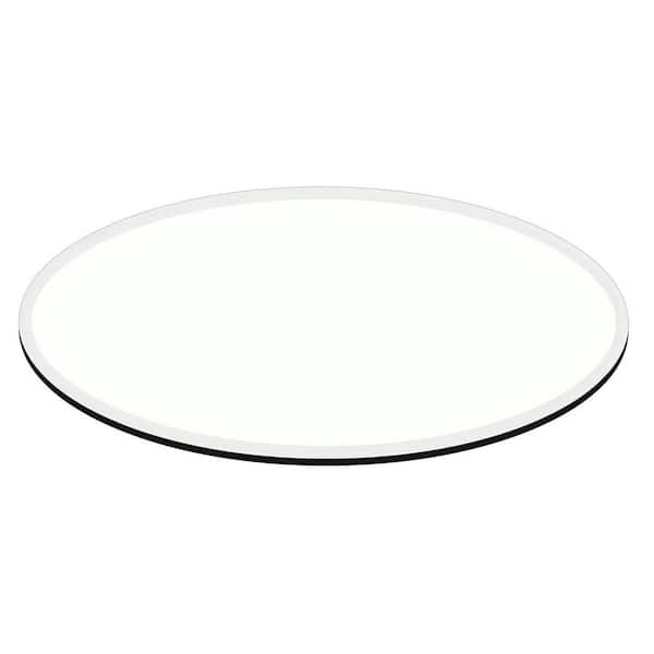 Fab Glass and Mirror 24 in. x 48 in. Clear E-Oval (Elliptical) 1/2 in. Thick Glass Table Top 1 in. Beveled Tempered Glass