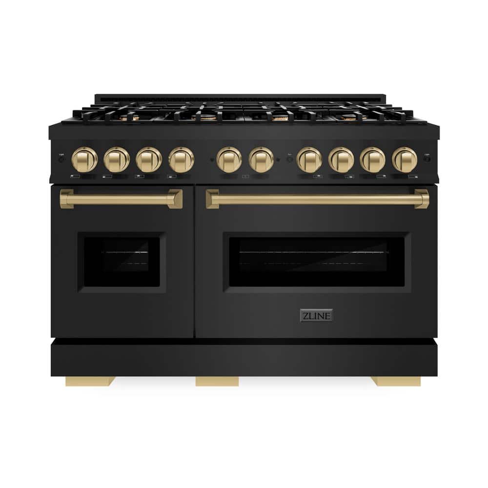 Classic 48 in. 8-Burner Gas Range with Double Oven in Black Stainless Steel and Champagne Bronze price history on PriceWatchPro