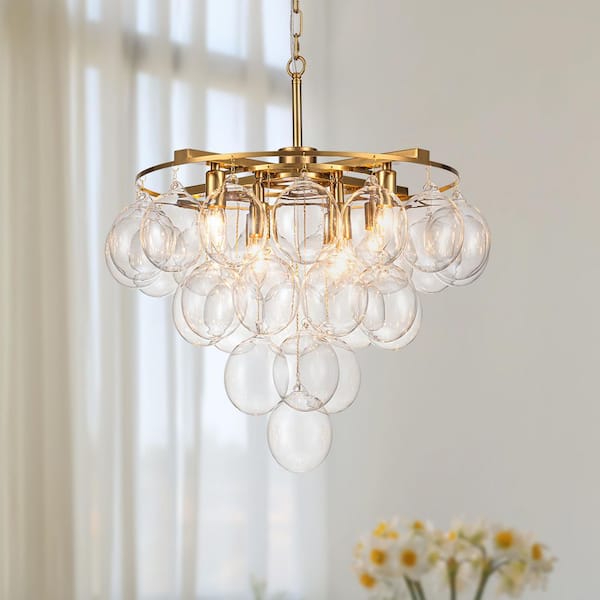 Bubble large Gold シャンデリア TinHon Modern 8-Light Gold Bubble Glass Chandelier with E12