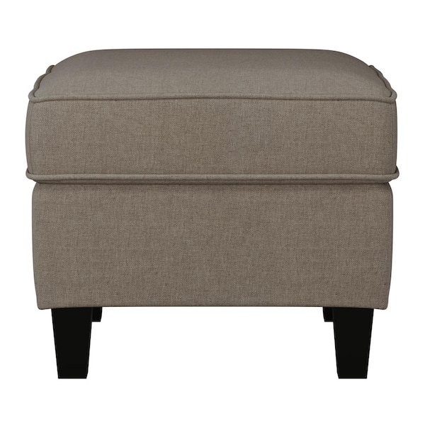 CorLiving Georgia Taupe Polyester Square Ottoman