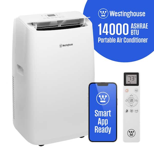 Westinghouse 14,000 BTU Portable Air Conditioner Cools 700 Sq. Ft. with 3-in-1 Operation in White