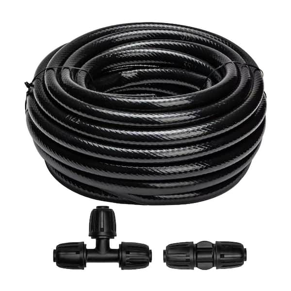 40 ft 1/2 in Drip Irrigation Tubing Flexible Main Line Black 3-Piece
