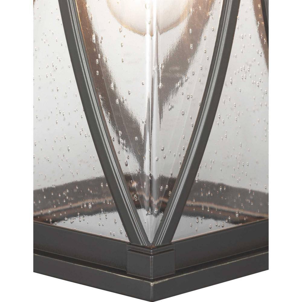 Antique Bronze Outdoor Hanging Lantern with Clear Seeded Glass