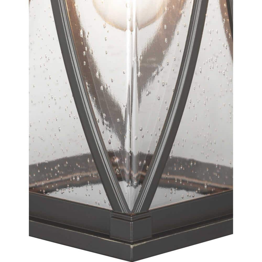 Antique Bronze Outdoor Hanging Lantern with Clear Seeded Glass