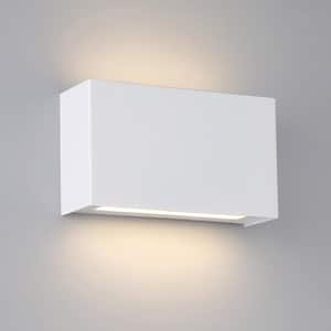 Onzin aluminium spannend Blok 12 in. 2-Light White 3500K LED Wall Light WS-25612-35-WT - The Home  Depot
