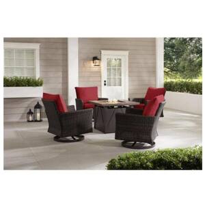 Lakeline 5-Piece Steel All Motion LP Fire Chat Set with CushionGuard Chili Red Cushions