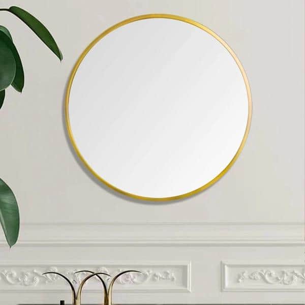 Round Mirrors Bathroom Mirror Gold - 24 Inches Circle Mirror for