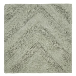 Hugo Collection 17 in. x 24 in. Green 100% Cotton Rectangle Bath Rug