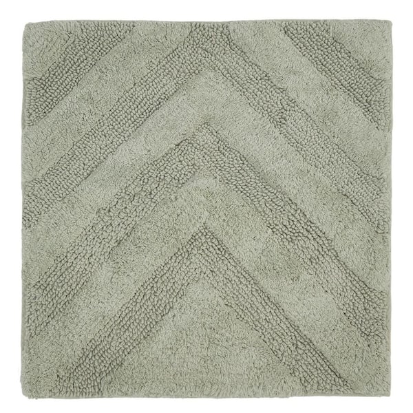 Better Trends Hugo Collection 17 in. x 24 in. Green 100% Cotton Rectangle Bath Rug