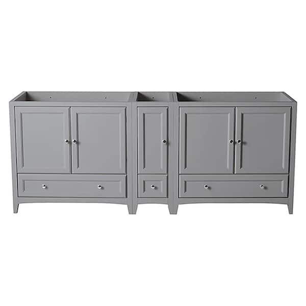 Fresca Oxford 83 in. W Traditional Double Bath Vanity Cabinet Only in Gray