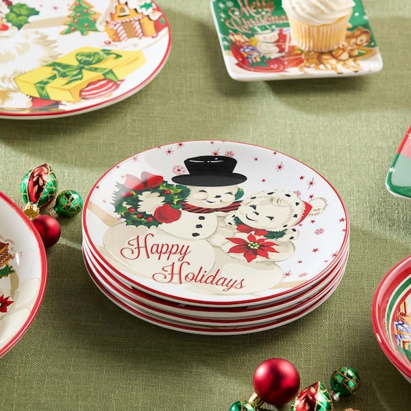 Certified International Santa's Retro Christmas Assorted Colors