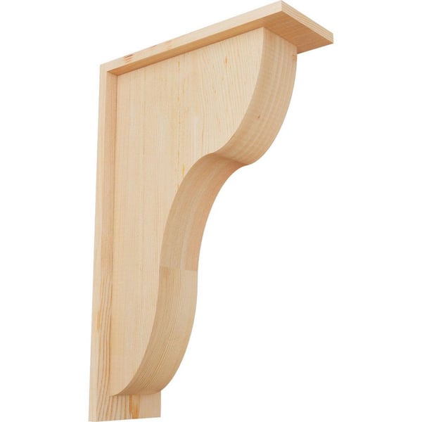 Ekena Millwork 5-1/2 in. x 14 in. x 22 in. Douglas Fir Carmel Smooth Corbel with Backplate