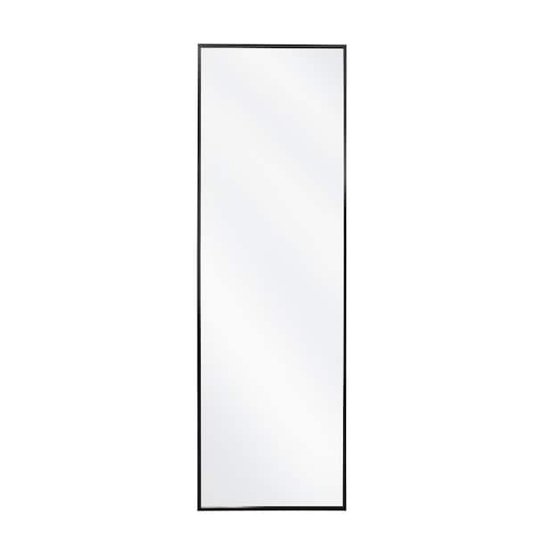 XRAMFY Black 14 in. W x 48 in. H Classic Rectangular Aluminum Alloy Framed Wall Mirror