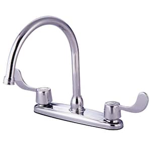Vista 2-Handle Deck Mount Centerset Kitchen Faucets in Polished Chrome