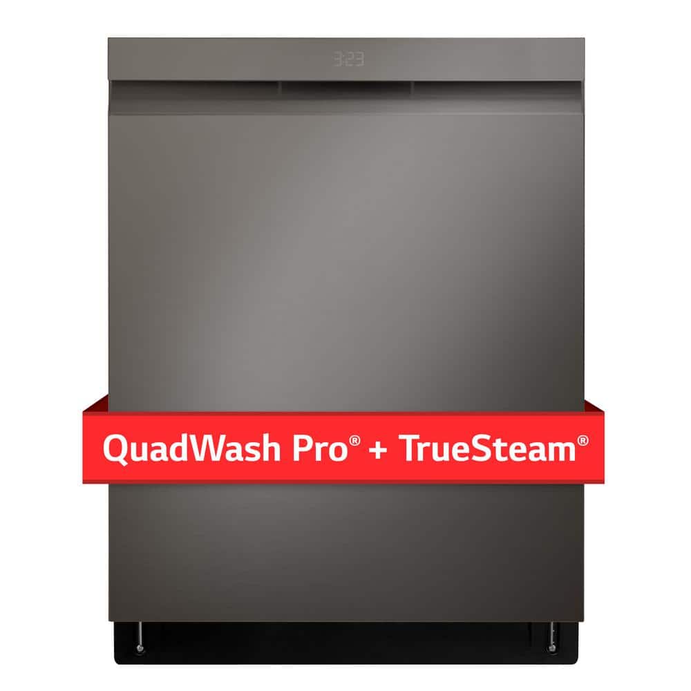 LG 24 in. PrintProof Black Stainless Steel Top Control Smart Dishwasher with QuadWash Pro, Dynamic Dry and TrueSteam