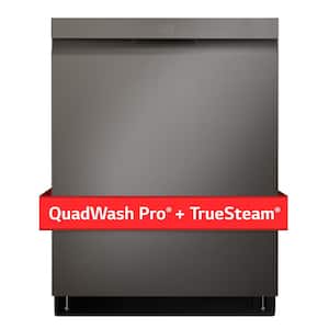 24 in. PrintProof Black Stainless Steel Top Control Smart Dishwasher with QuadWash Pro, Dynamic Dry and TrueSteam