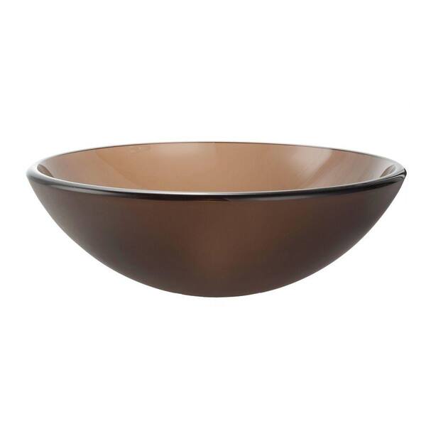 KRAUS Glass Vessel Sink in Frosted Brown