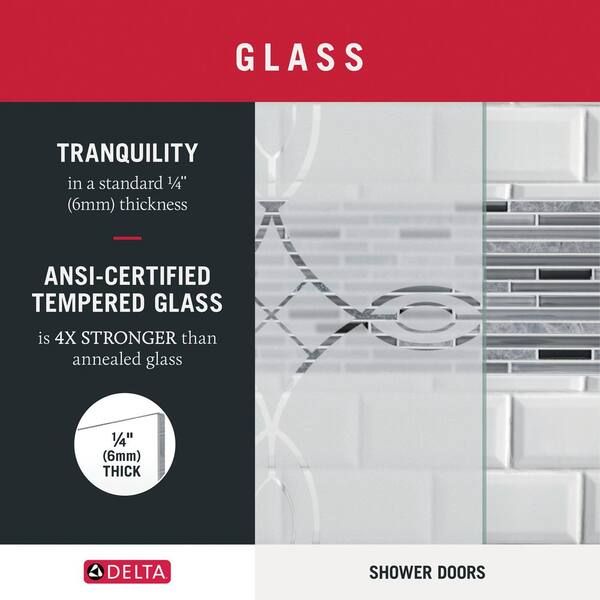 Crestfield 60 in. x 59-1/4 in. Mod Semi-Frameless Sliding Bathtub Door in Nickel and 1/4 in. (6mm) Tranquility Glass Crestfield 60 in. x 59-1/4 in. Mod Semi-Frameless Sliding Bathtub Door in Nickel and 1/4 in. (6mm) Tranquility Glass