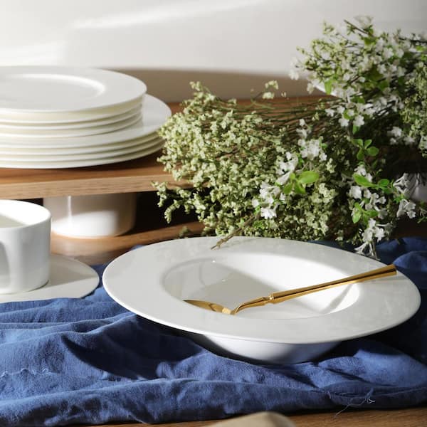 STONE LAIN Sylvie 20-Piece White Bone China Dinnerware Set