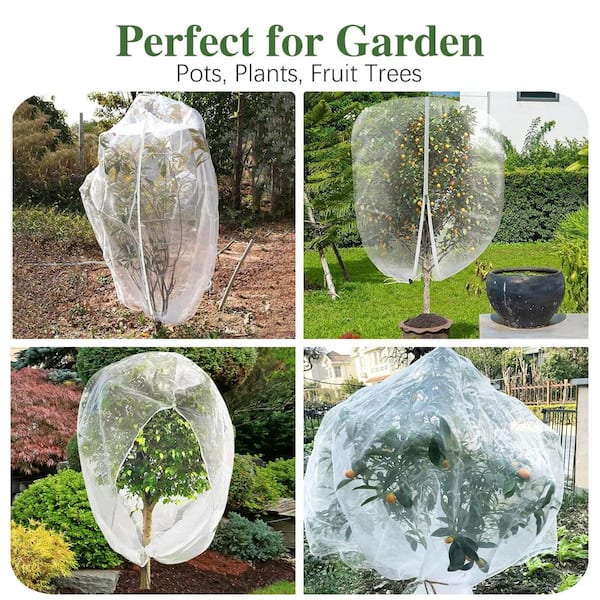 Unbranded 84 in. H x 72 in. W Drawstring Insect Net Outdoor Tree Cover  Plant Cover IN847232