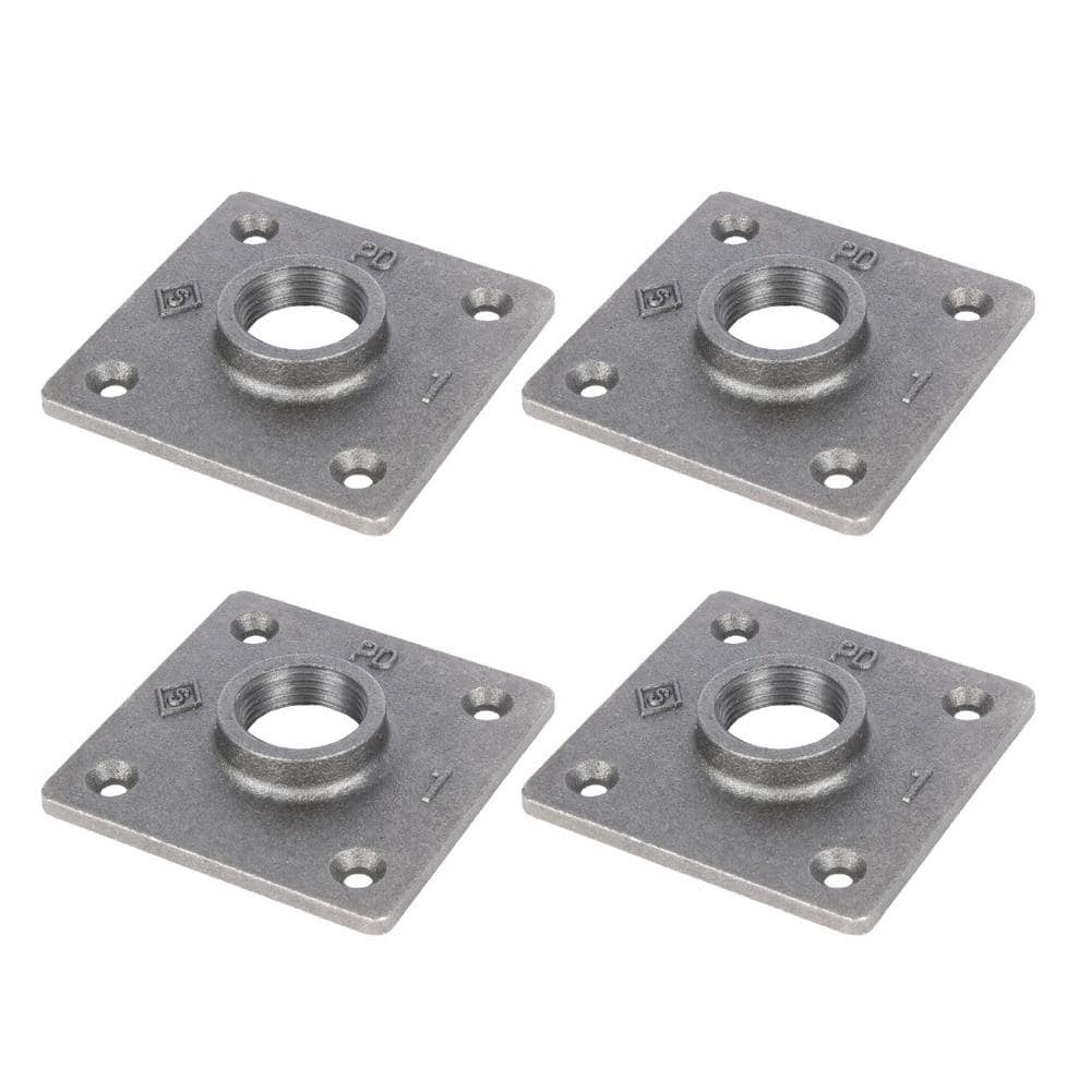 1 in. Black Iron Square Floor Flange (4-Pack) price history on PriceWatchPro