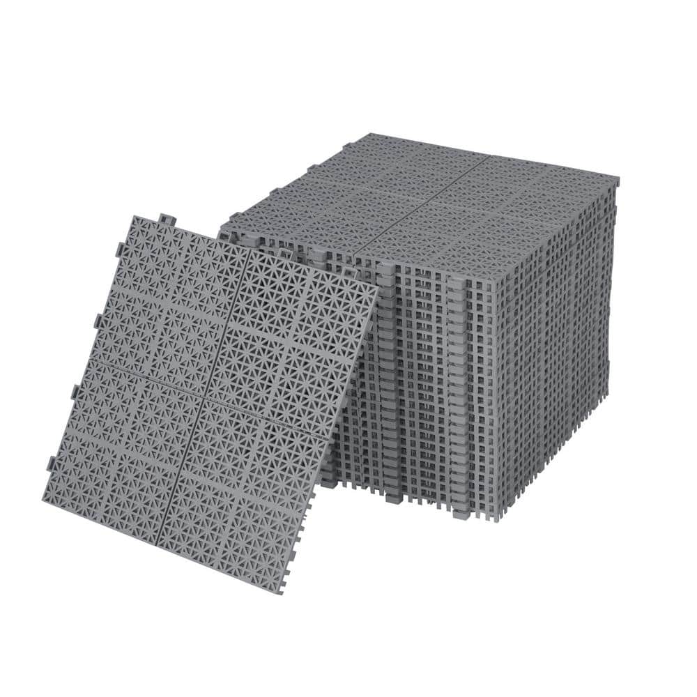 1 ft. x 1 ft. Waterproof Interlocking Deck Tiles All Weather Anti-Slip in G