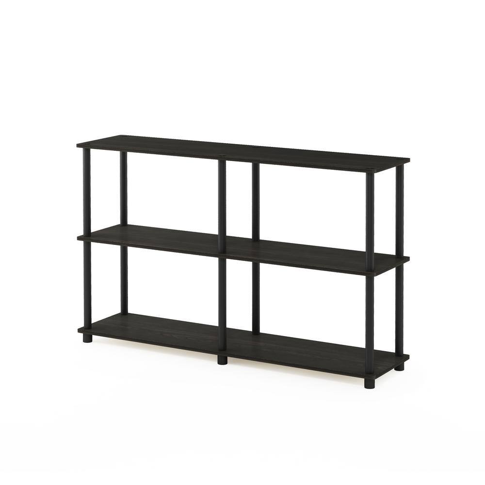 Espresso Black Engineered Wood 3-Tier Display Rack