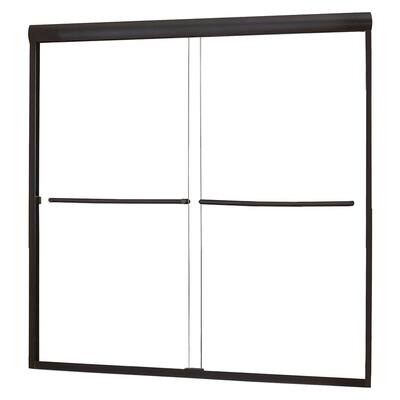 Cove 60 in. x 60 in. Semi-Framed Sliding Tub Door in Oil Rubbed Bronze with 1/4 in. Clear Glass