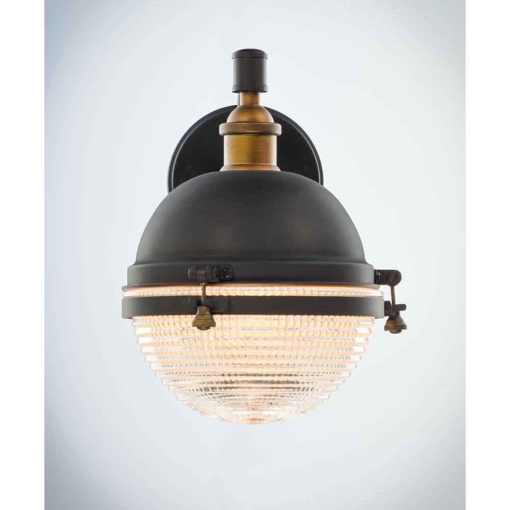 Portside Nautical Dimmable Lantern in Oil Rubbed Bronze & Antique Brass