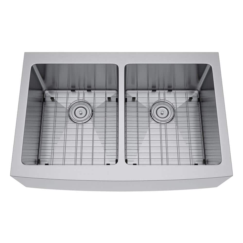 37-Inch Stainless Steel Farmhouse Double Bowl Kitchen Sink