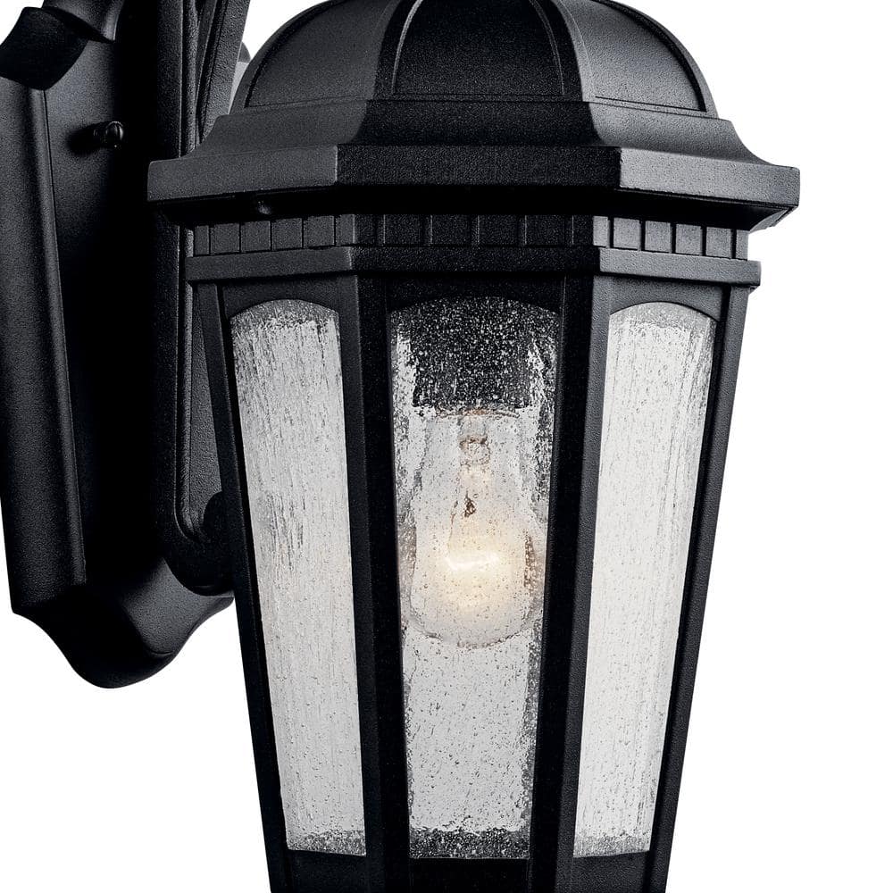 Black Aluminum 17.75" Traditional Lantern Wall Sconce