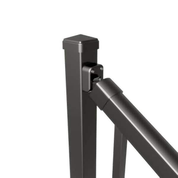 Pegatha Contemporary 6 ft x 36 in. Charcoal Gray Fine Textured Aluminum Stair Rail Kit