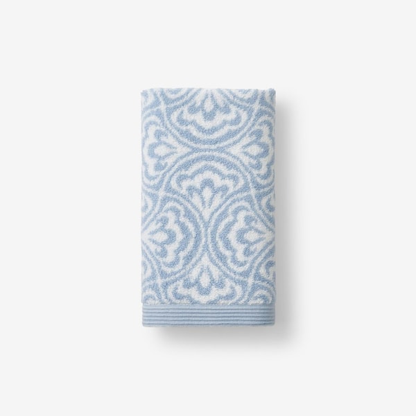 The Company Store Blue Company Cotton Gingko Jacquard Light Hand Towel