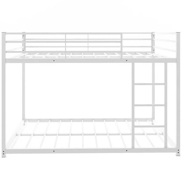 STICKON White Full Size Metal Bunk Bed with Ladder
