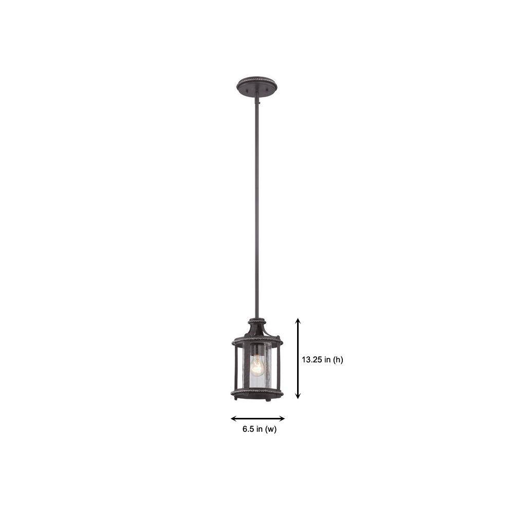Black Steel and Glass Mini Pendant Light